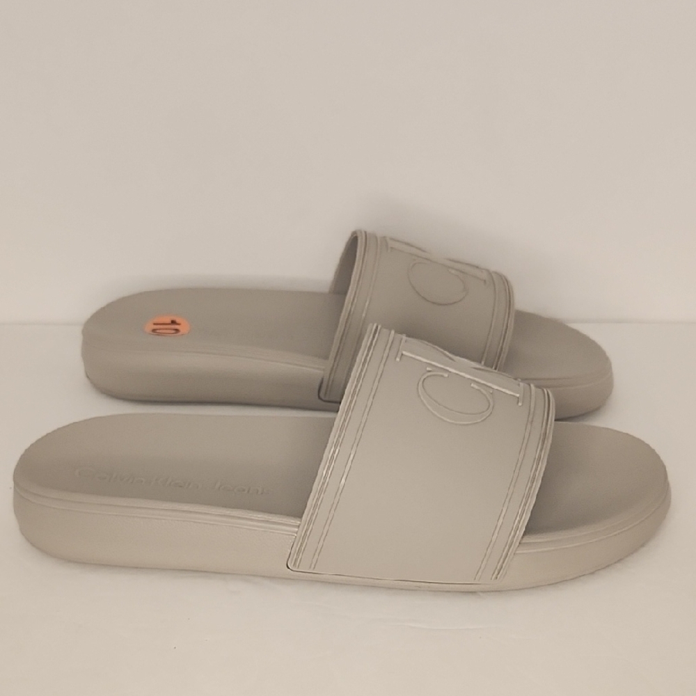 Calvin Klein Gray Slide Sandals